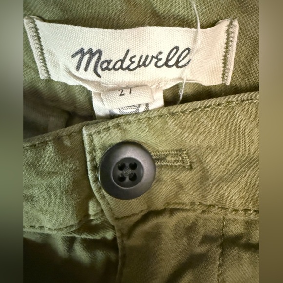 Madewell Garment-Dyed Low-Slung Straight Cargo Pants in Olive Green Size 27 - Picture 10 of 11